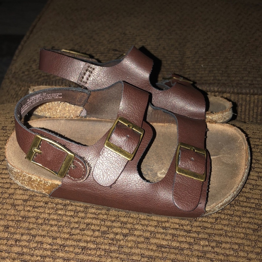 Toddler boy leather sandals